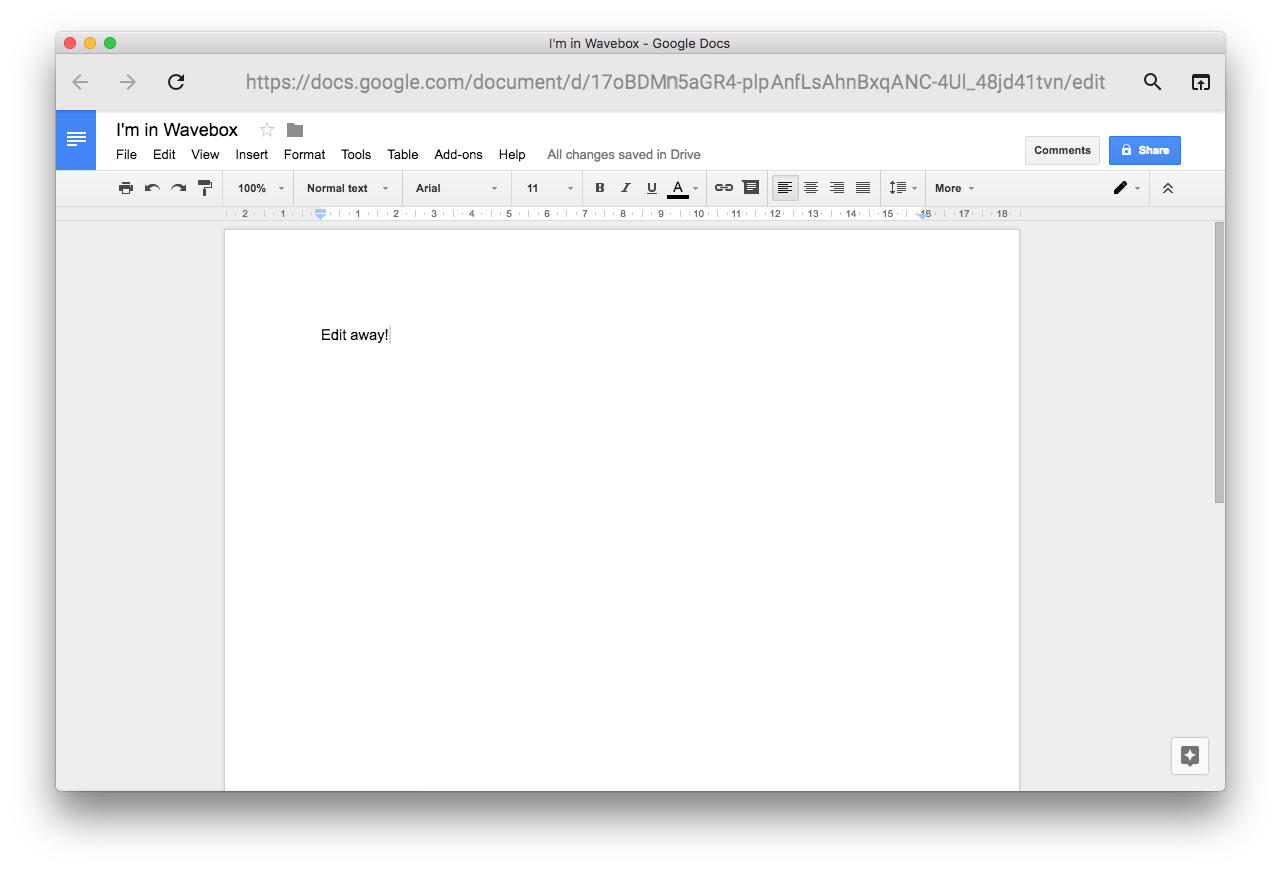 Editing in Google Docs