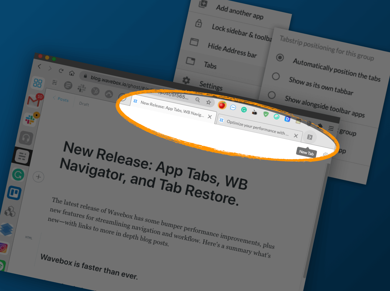 Speed up your Workflow with App Tabs.