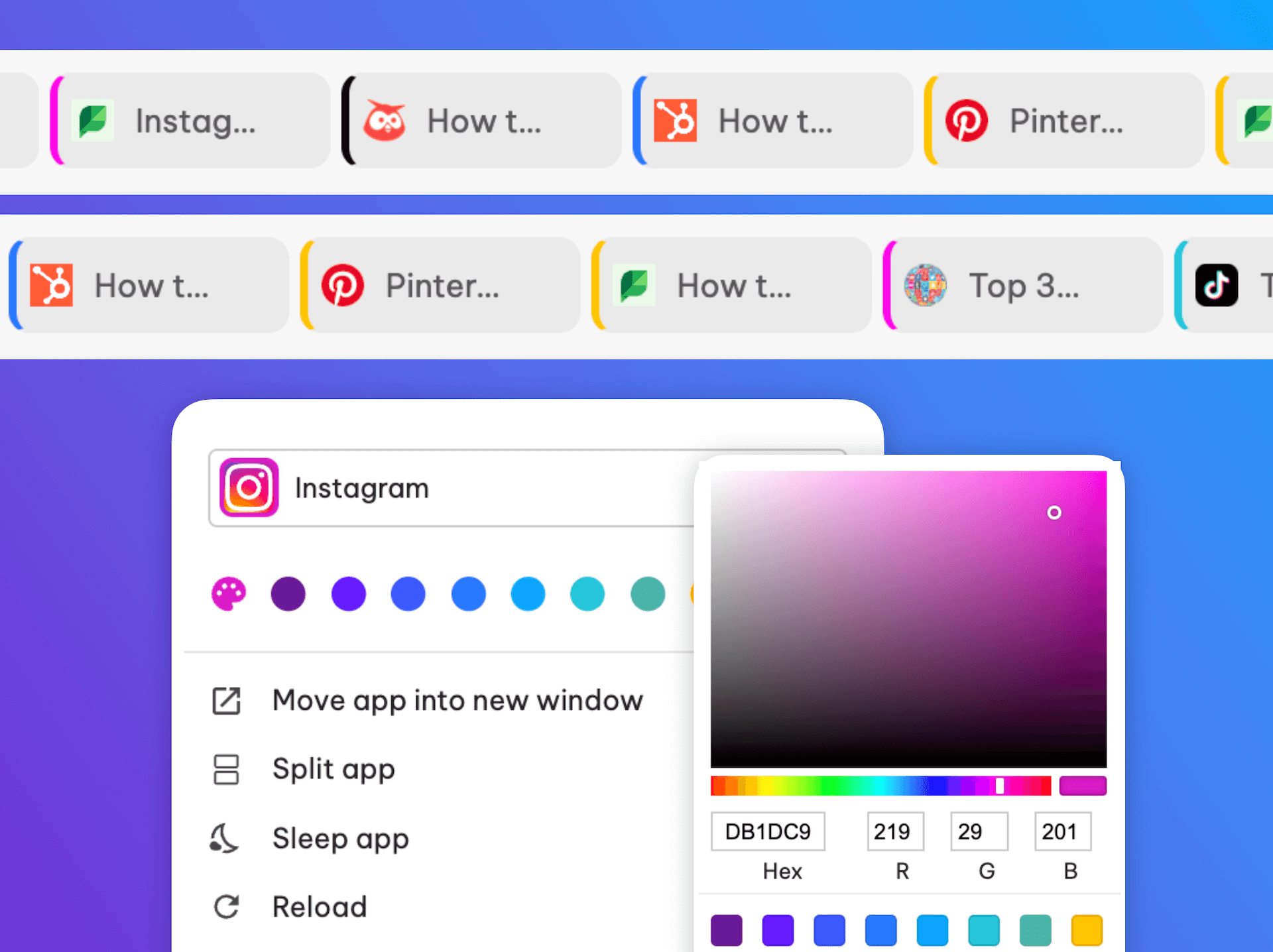 ⭐️ New: Colour indicators on tabs for faster workflows.