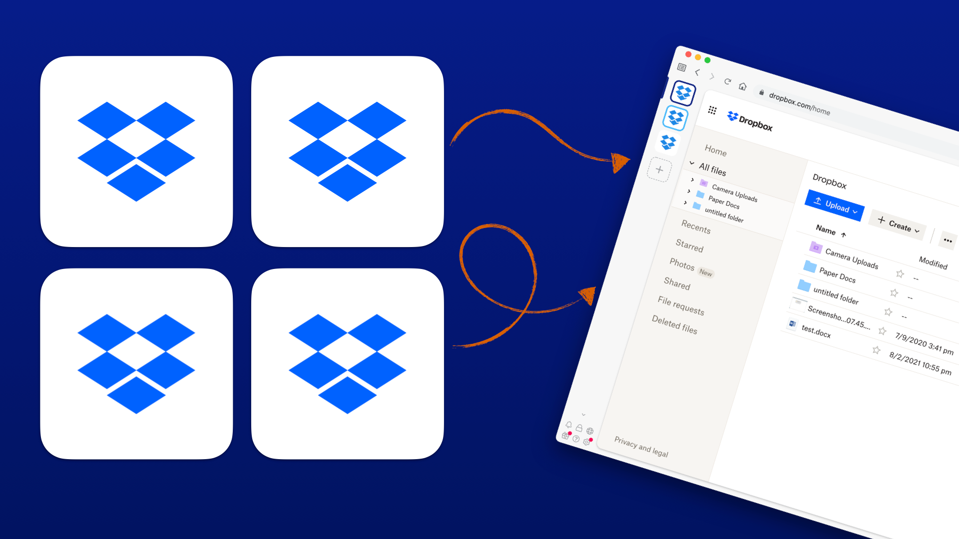 How to sign in to 2 or more dropbox accounts