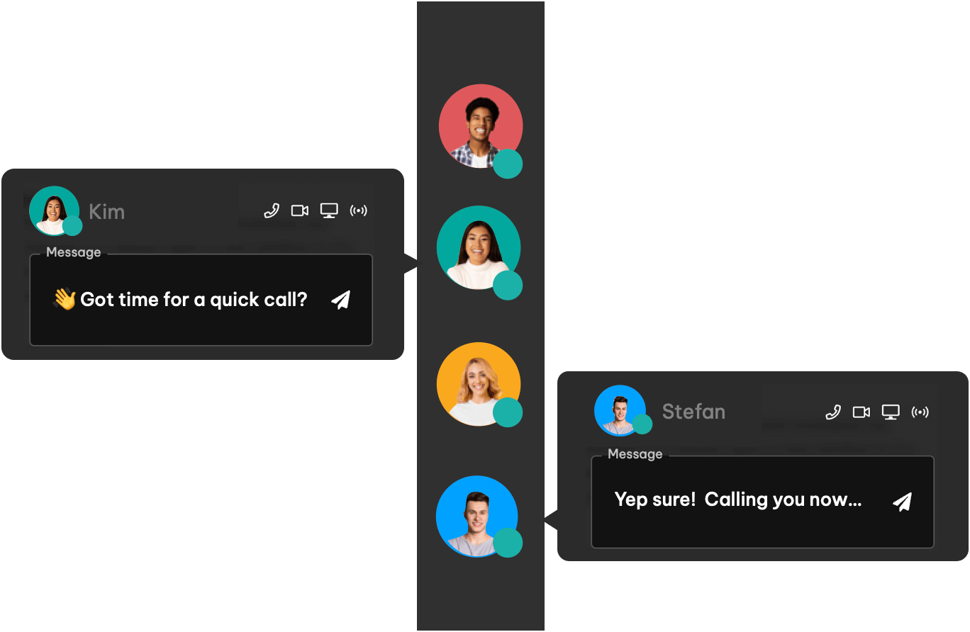 Enjoy one-click chat, calls and screenshare, straight from the browser.