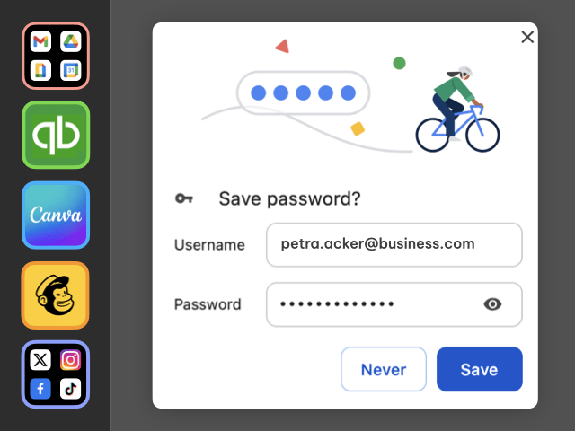 Safely share passwords